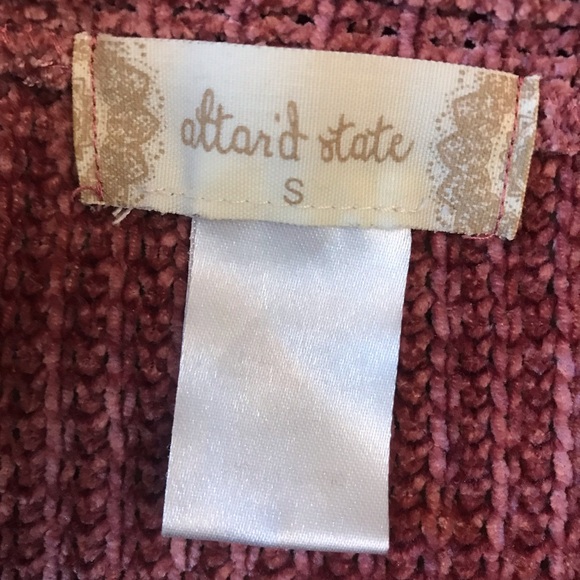 Altard State Oversized Slouchy Cropped Chenille Sweater Womens Small Dark Mauve - Picture 4 of 6